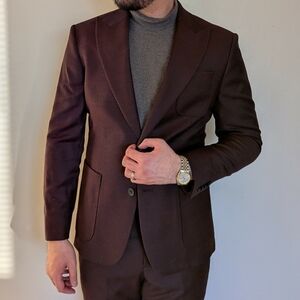 Express | Burgundy Suit Jacket (38S)